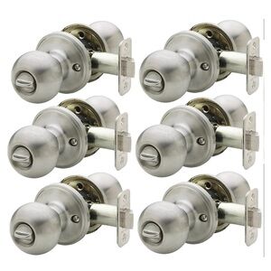 Copper Creek Ball Door Knobs Satin Stainless Set of 6